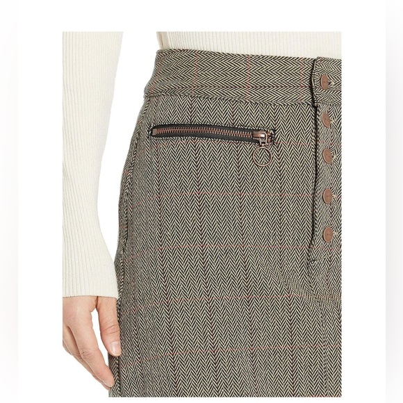 NWT RVCA Natwest High Rise Skirt Woven Herringbone Mini A-Line Size 29 MSRP $65 - Picture 7 of 11